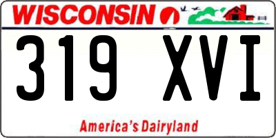 WI license plate 319XVI