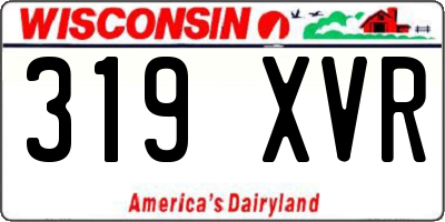 WI license plate 319XVR