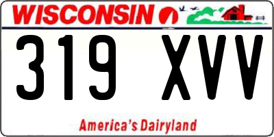 WI license plate 319XVV