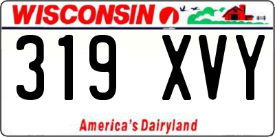 WI license plate 319XVY