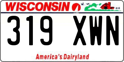 WI license plate 319XWN