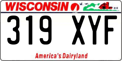 WI license plate 319XYF