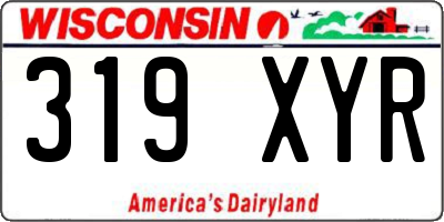 WI license plate 319XYR