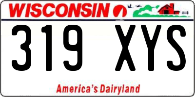 WI license plate 319XYS