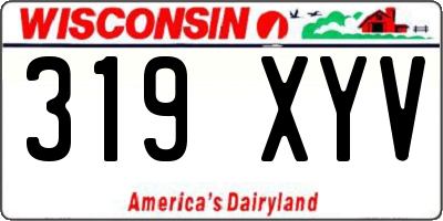 WI license plate 319XYV