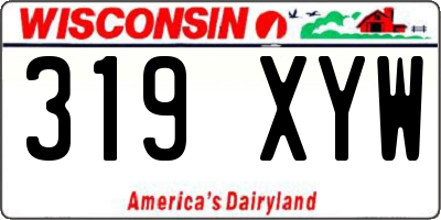 WI license plate 319XYW