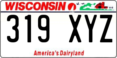 WI license plate 319XYZ