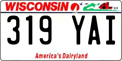 WI license plate 319YAI