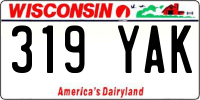 WI license plate 319YAK