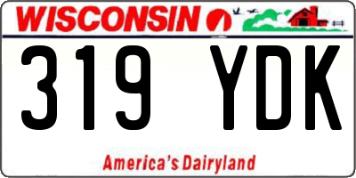 WI license plate 319YDK