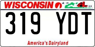 WI license plate 319YDT