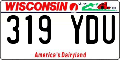 WI license plate 319YDU