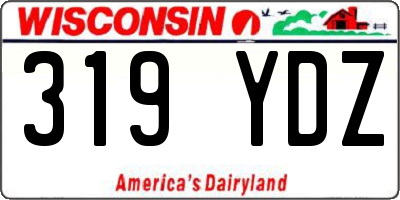 WI license plate 319YDZ