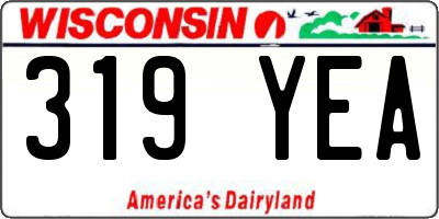 WI license plate 319YEA