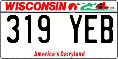WI license plate 319YEB