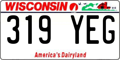 WI license plate 319YEG