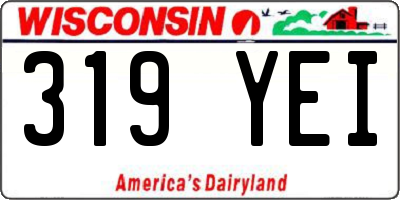 WI license plate 319YEI