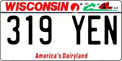 WI license plate 319YEN