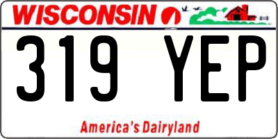 WI license plate 319YEP