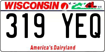 WI license plate 319YEQ