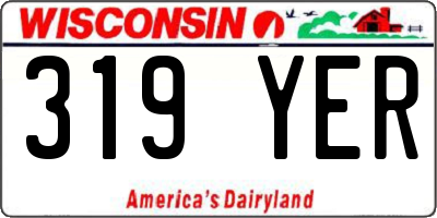 WI license plate 319YER