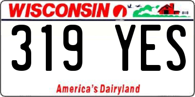 WI license plate 319YES