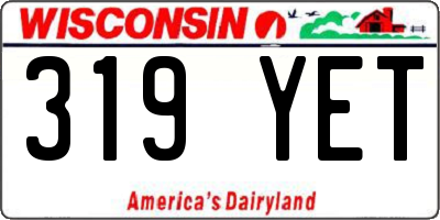 WI license plate 319YET