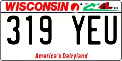 WI license plate 319YEU