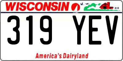 WI license plate 319YEV