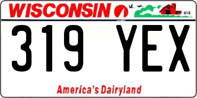 WI license plate 319YEX