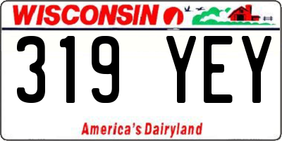 WI license plate 319YEY