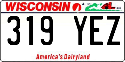 WI license plate 319YEZ