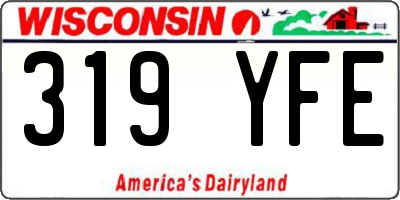 WI license plate 319YFE