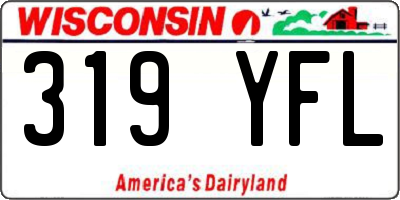 WI license plate 319YFL