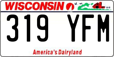 WI license plate 319YFM