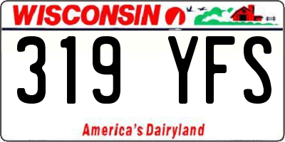WI license plate 319YFS