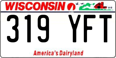 WI license plate 319YFT