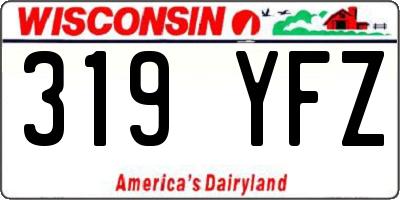 WI license plate 319YFZ