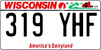 WI license plate 319YHF