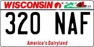 WI license plate 320NAF