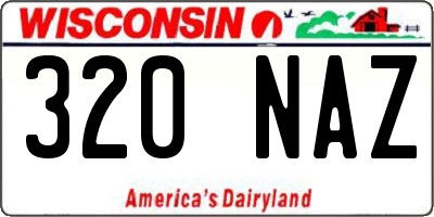 WI license plate 320NAZ