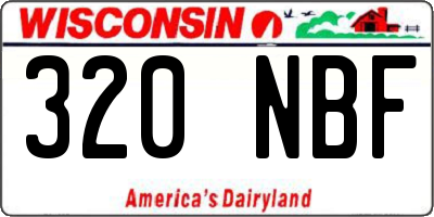 WI license plate 320NBF