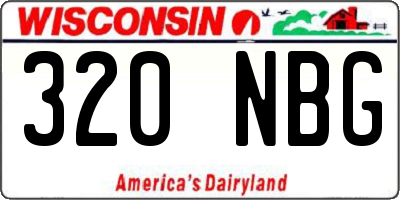 WI license plate 320NBG