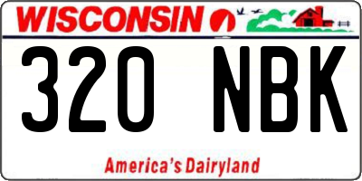 WI license plate 320NBK