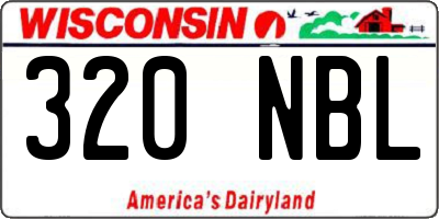 WI license plate 320NBL