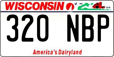 WI license plate 320NBP
