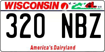 WI license plate 320NBZ