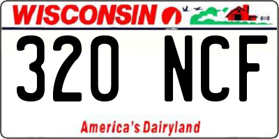 WI license plate 320NCF