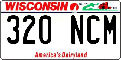 WI license plate 320NCM