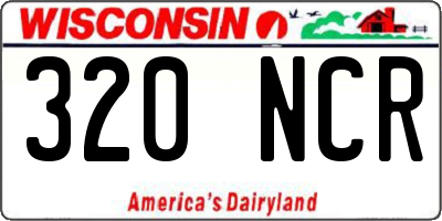 WI license plate 320NCR